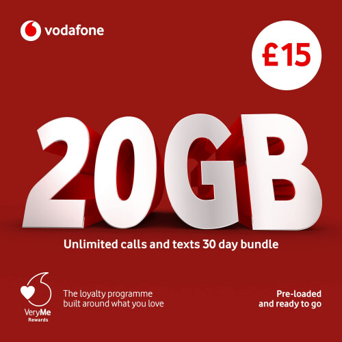 Vodafone Pay As You Go 15 Sim