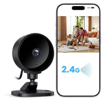 WOLFANG 1080P Indoor Security Camera, Pet Camera, WiFi Home Security Camera with Night Vision, No Monthly Fee, 2-Way Audio, Motion Alerts, Works with