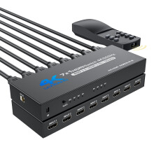 HDMI Switch 7 in 1 Out 4K@60Hz, BolAAzuL 7X1 HDMI Video Switcher Selector with Remote for 7 Inputs, Support 3D, HDCP2.2, HDR for PS5, Xbox Series X,