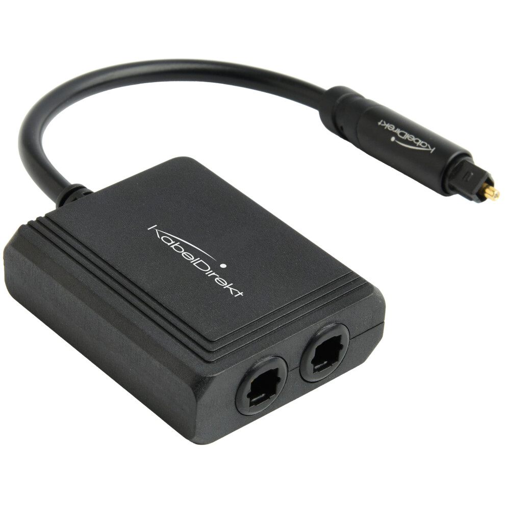 Kabeldirekt Â Toslink Splitter, 1-To-2 Â Connects One Audio Source To Two Output Devices (2-Out: Soundbar, Amplifier/Hi-Fi System, Tv) Â Spdif S 5002260340884