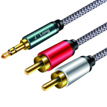 3.5 mm to 2 RCA Adapter Cable 8M,J•LONG 3.5mm Male to 2 RCA Male Aux Audio Cable Cord 3.5mm Stereo Jack to 2RCA Plugs Connector for Speakers, MP3 Pl