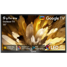 SYLVOX Outdoor TV, 55 Inch 4K QLED Smart TV, Quantum Dot, 2000Nit Ultra Bright QLED Television for Full Sun, Direct-Sun Protection, IP55 Waterproof,