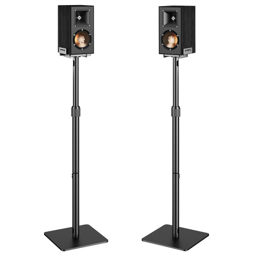 PEGZONE Height Adjustable Speaker Stands Pair, 33.4"-44.0", Black