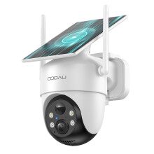 COOAU 2K Solar Security Camera Outdoor Wireless – Low-Light Rechargeable, Easy to Install, 360 PTZ CCTV Camera Outdoor for Home Security, AI Smart