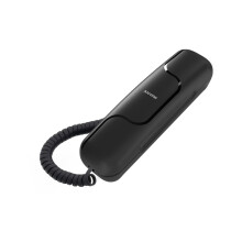 ALCATEL T06 - Wired Landline Telephone - Ultra-Compact Design - Wall Mountable - Redial Button - Black