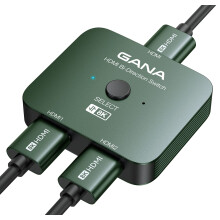 GANA HDMI 2.1 Switch, 8K HDMI Switcher Splitter Bi-Directional 2 in 1 Out, 4K@120Hz,8K@60Hz, 48Gbps Aluminum Ultra HD HDMI Hub Compatible with PS5/4,