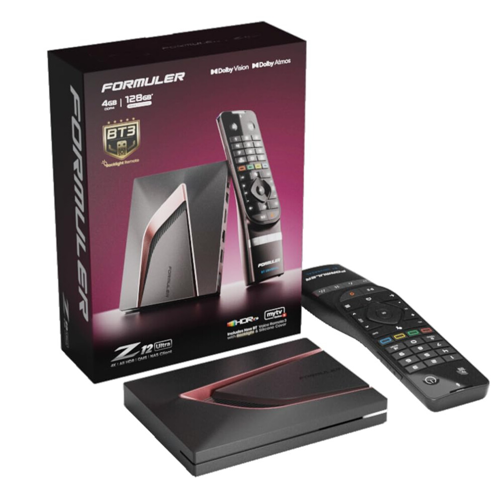 Formuler Z12 Ultra Bt3 Bluetooth Backlit Remote 4K Uhd Android 12, Hdr10+, Gigabit Lan, Wifi 6E, 4Gb Ram, 128Gb Rom, Official Uk Version Uk Plug. 5005131007091