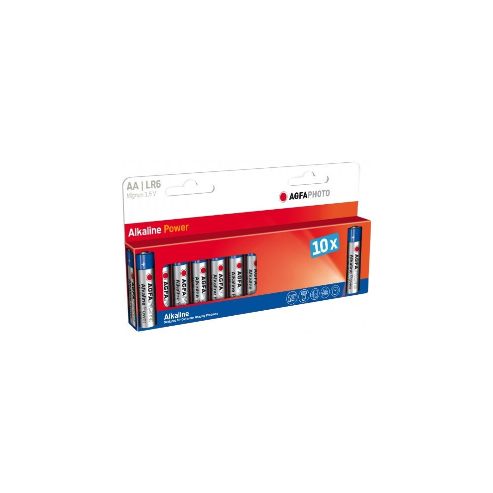 Agfaphoto 59869 Pack Of 10 Alkaline Batteries Lr6/Aa 2600 Mah 5003420089773