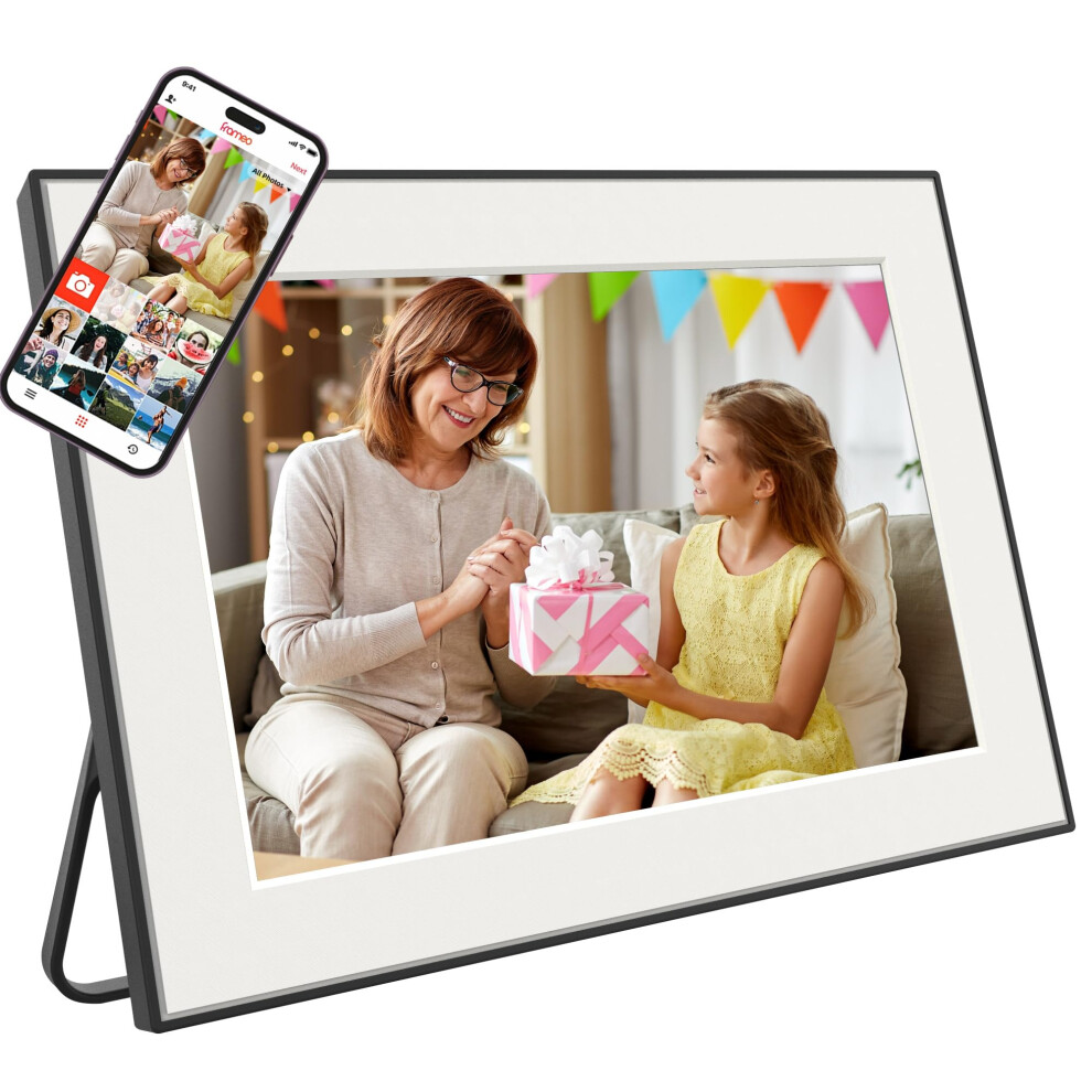 Frameo 10.6 Inch Smart Wifi Digital Photo Frame With Touch Screen 100% Srgb Ips Display, Auto-Rotate. Get Photos Instantly Via App From Anywhere, 64G 5000519964461