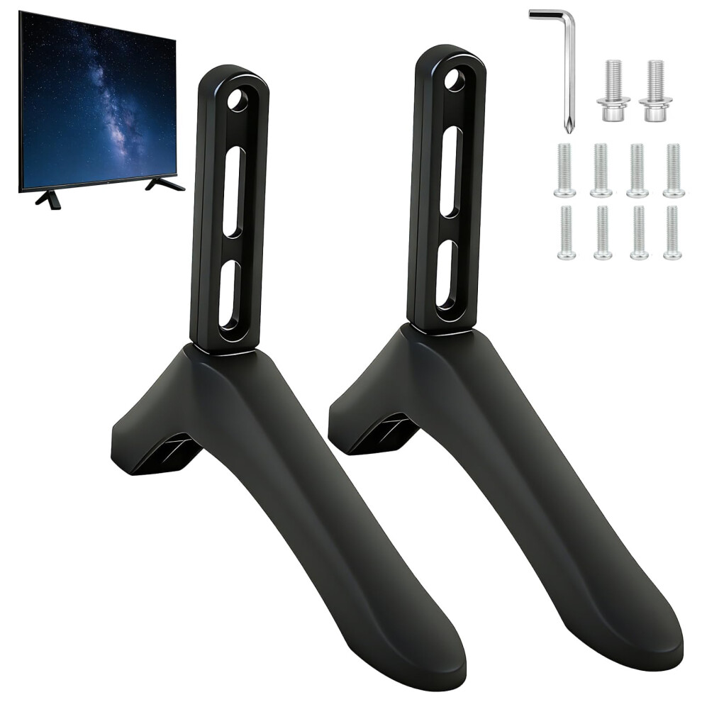 Pretify 2Pcs Tv Stand Legs, Plastic Tv Base Pedestal Feet With Screws, Table Top Tv Stand Base Legs Replacement For Most 32-65 Inch Lcd Led Plasma Fl 5004810929754