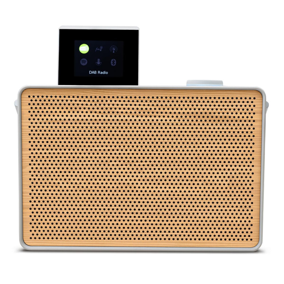 Pure Evoke Play Portable Music System For Indoor And Outdoor (Dab+/Fm Radio, Internet Radio, Spotify Connect, Bluetooth) Special Edition White/Wood