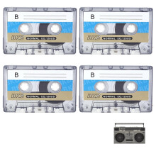 4 Pack Cassette Tapes, Audio Cassettes 60 min Time Blank Cassette Tapes, Great for Everyday Recording, 60 Min Cassette Tapes Albums Tapes Blank for C