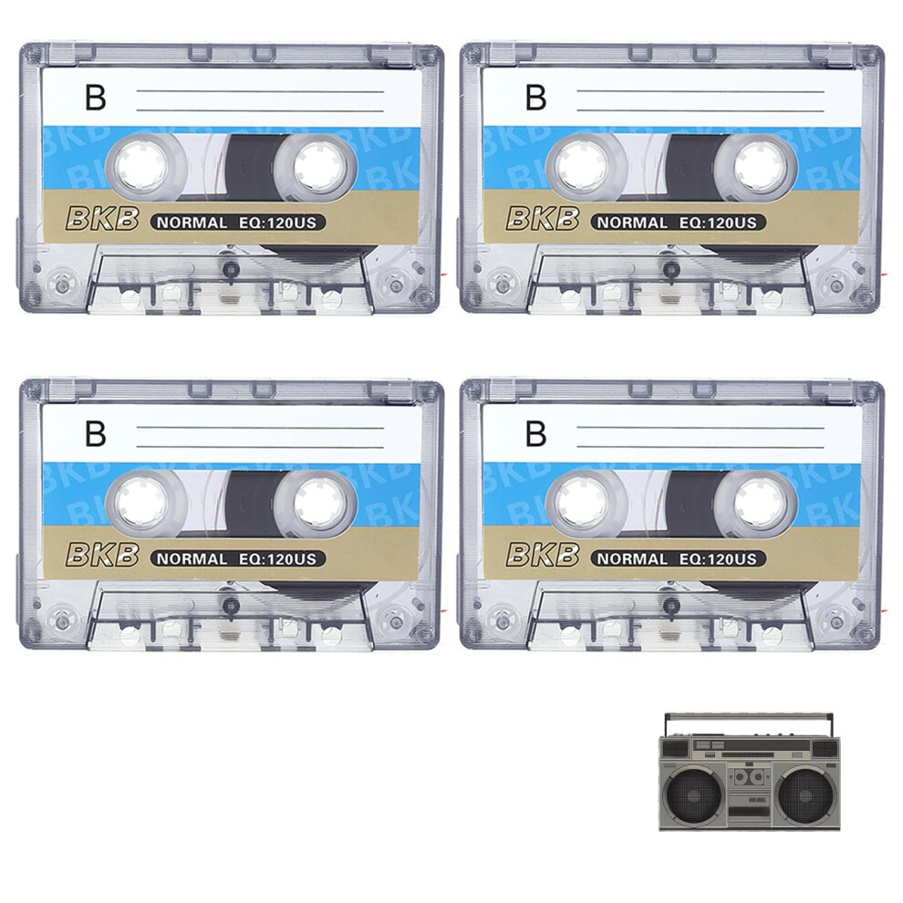 4 Pack Cassette Tapes, Audio Cassettes 60 Min Time Blank Cassette Tapes, Great For Everyday Recording, 60 Min Cassette Tapes Albums Tapes Blank For C 5005272857722