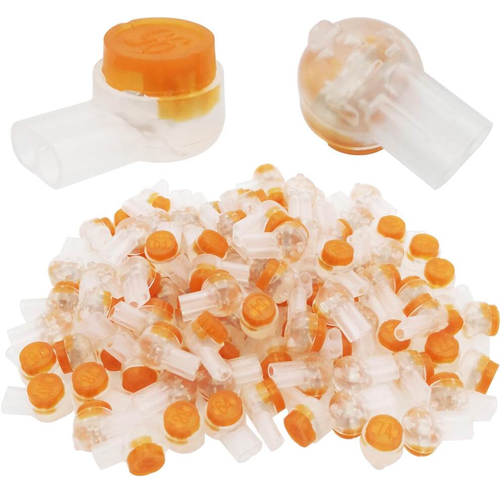 Ctricalver Button Telephone Wire Connectors, Clear Uy2 Connector, Telephone Cable Connectors, Telephone Wire Splice Connectors 2 Port / 2 Core Orange 5008765669079