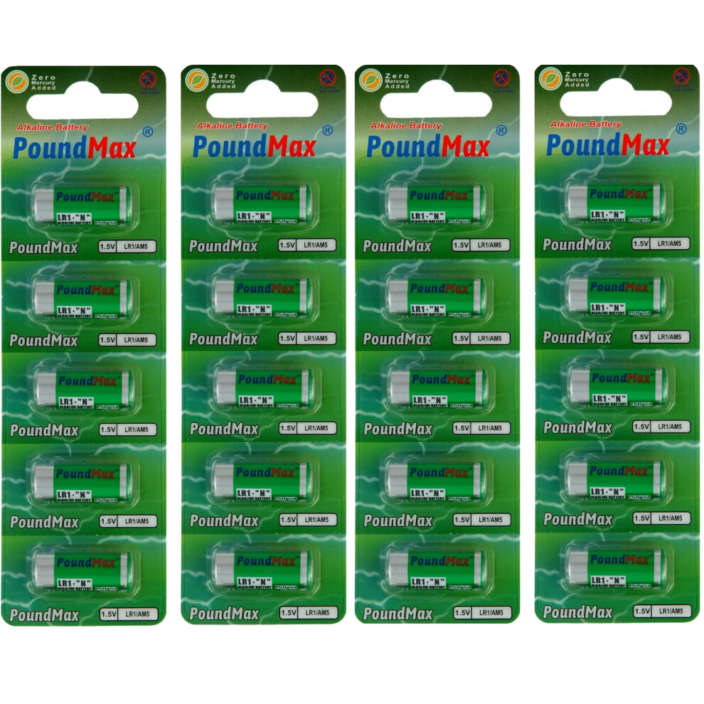 20 X Camelion 910A Lr1 N Type Mn9100 1.5V Alkaline Batteries By Poundmax 5005584841822