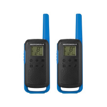 Motorola Solutions T62 PMR Blue Walkie Talkie Talkabout, PMR446 Citizens Band Radio, 16 Channels and 121 Codes, 8 km Range, License-Free, LCD Display