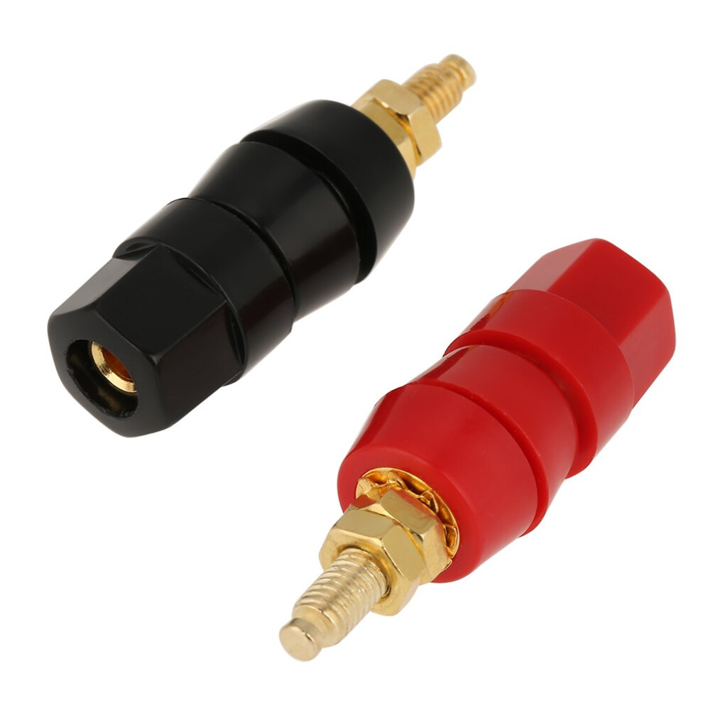 Walfront 4 Pcs Banana Socket Banana Plug Test Probe Audio Speaker Binding Post 4Mm Panel Mount And Black/Red 5005115880306