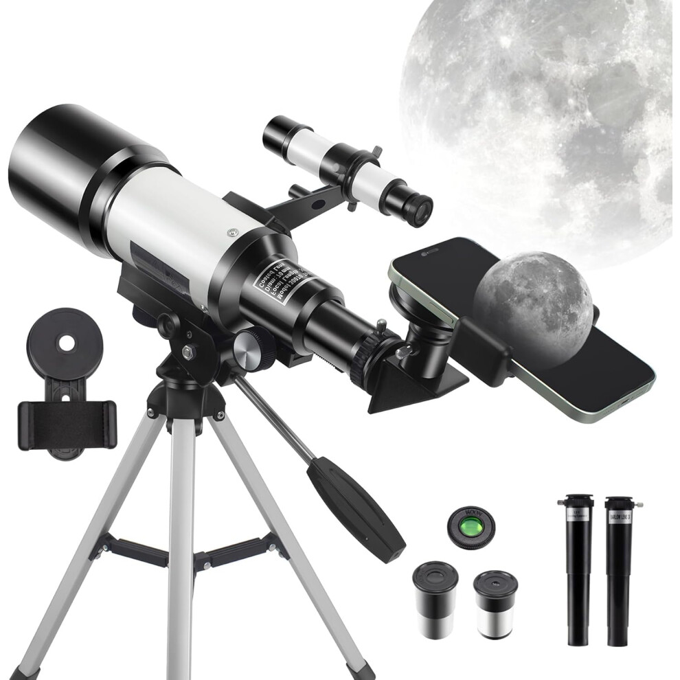 Telescope For Kids Adults Beginners, 150X Astronomical Refractor Telescope, 70Mm Aperture Astronomy Hd Portable Telescopes With Adjustable Tripod, Ph 5004569989634