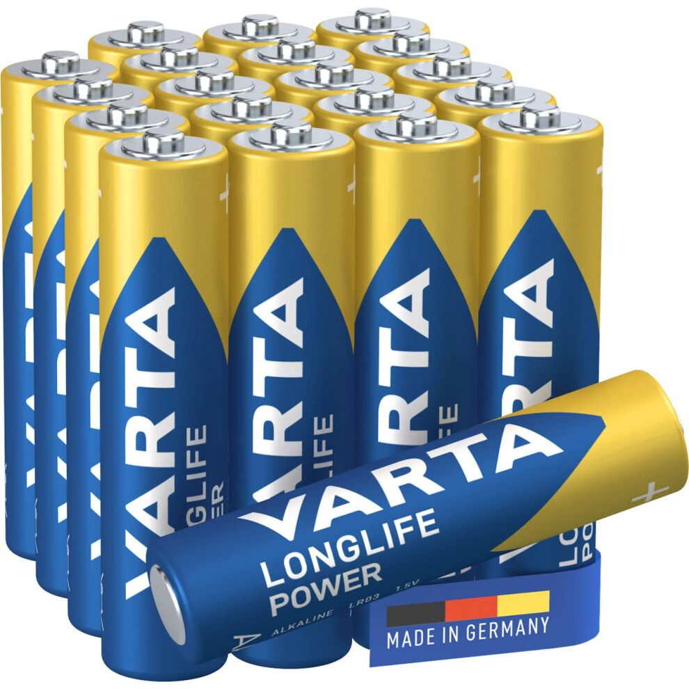 Varta Longlife Power Aaa Alkaline Batteries Lr03 - Pack Of 20 - Packaging May Vary