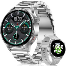 Fitonme Military Smart Watch for Men-1000mAh Battery/1.52'' HD Large Display, Smartwatch with 120+ Sports Modes/IP68 Waterproof/Heart Rate/Sleep Moni