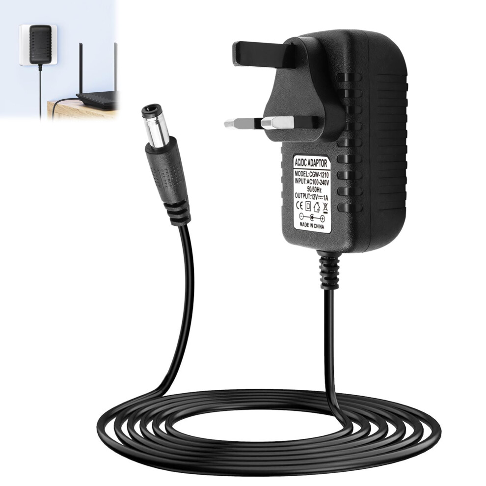12V 1A Power Supply Adapter 12V/1A 12W Uk Plug 100-240V 50/60Hz Ac/Dc Charger 5.5X2.5mm & 5.5X2.1mm Dc Plug For Home Appliances Cctv Cameras Routers 5005134064077