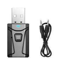 USB Bluetooth 5.0 Adapter for PC, TV & Car, Bluetooth Trans/mitter and Receiver for TV with AU/X, USB Extender & Multi-Port Function, Plug and Play f