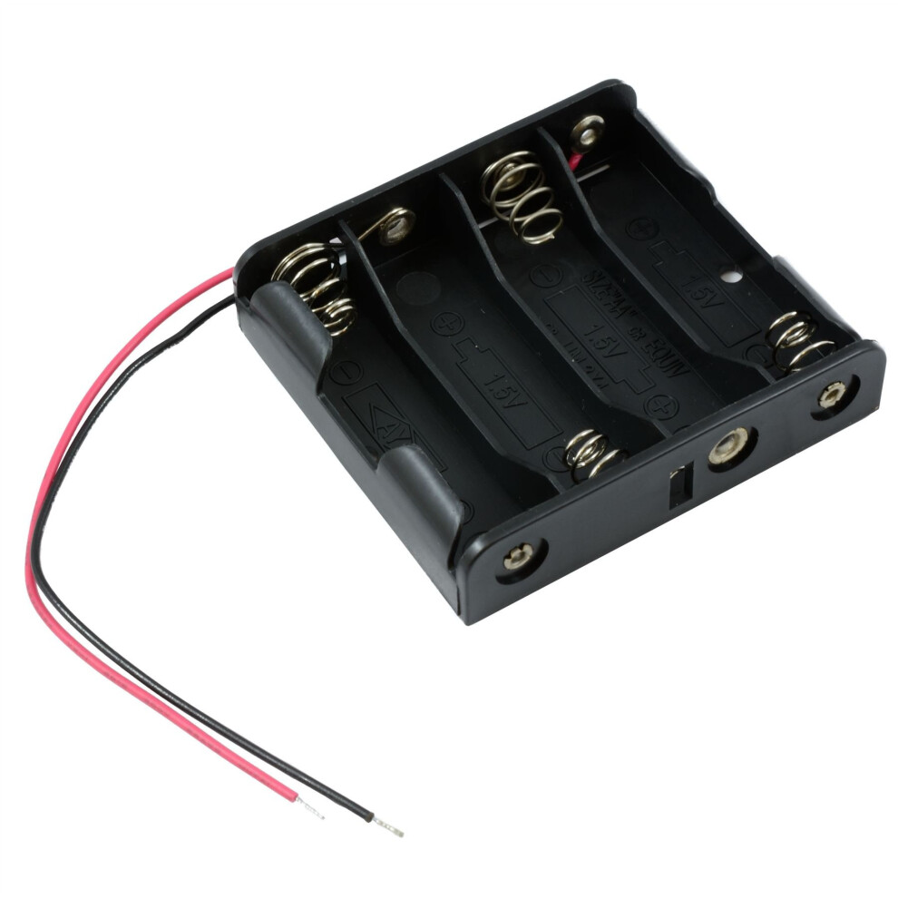 Aa X 4 Open Battery Holder Storage Box With Flying Leads 5004339971593