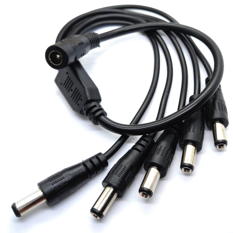 Drut 5 Way 5.5Mm To 2.1Mm Dc Power Splitter Lead Adapter 12V Psu To Led, Cctv Camera Cable (Five Way) 5007529953393