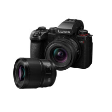 Panasonic DC-S5M2N-PACK LUMIX S5M2E Full Frame Mirrorless Camera Body, 24.2MP, Open Gate Recording, Phase Hybrid AF, Active I.S., Dual Native IOS, wi
