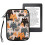 kwmobile Neoprene e-Reader Pouch Size 6" eReader - Universal eBook Sleeve Case with Zipper, Wrist Strap - Orange/Black/White 1