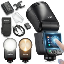 Godox V1 MID O Flash for Olympus & Panasonic, 55Ws Round Head Touchscreen Speedlite, 24mm Optics, 650+ Flashes, TTL/HSS 1/8000s, Compatible with E-M1