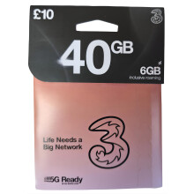 THREE SIM Bundle – Data | Unlimited Calls & Texts | 30-Day Plan | No Contract | UK SIM Card