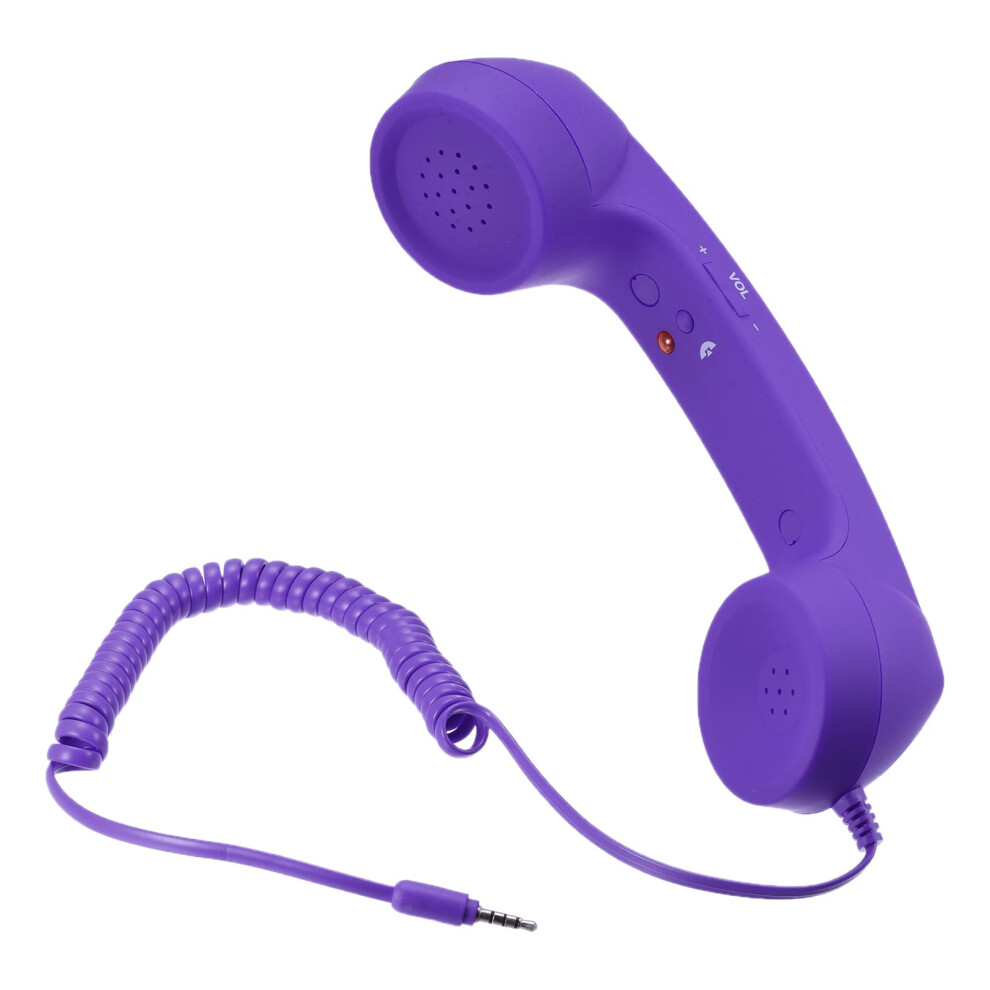 Sourcing Map 3.5Mm Retro Telephone Handset Telephone Receiver For Microphone Speaker Purple 5004449775241