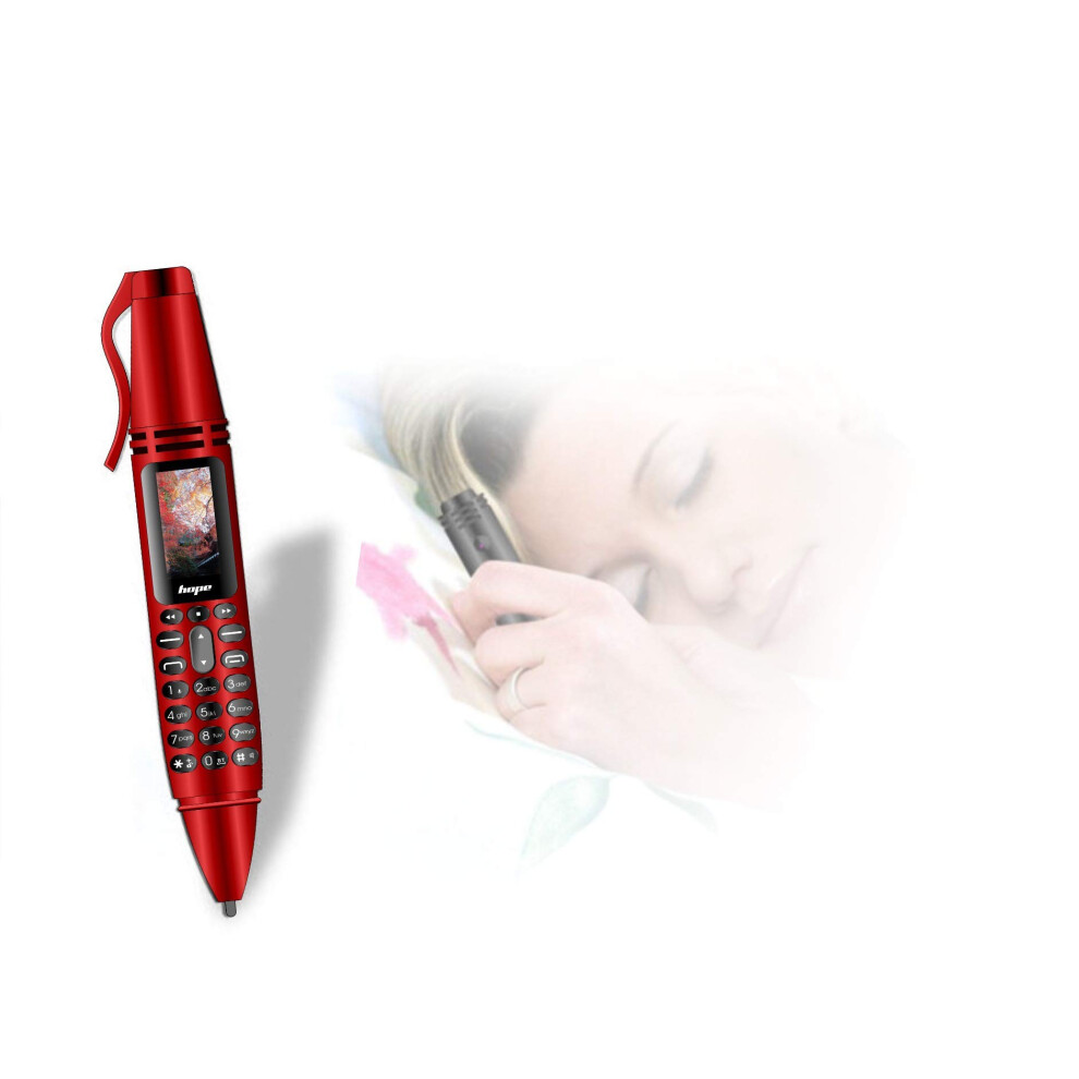 Hope Ak007 Mini Pen Mobile Phone Dual Sims Dual Standby Bluetooth Unlocked Small Cellphone Camera Flashlight Recording (Red) Red 5001676772029