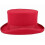 (BLACK) Mid Crown Red Top Hat - Unisex Steam Punk Cylinder Wool Felt Hat 1