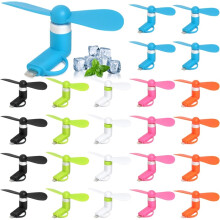 ((24 Pack) Assorted Colors) Mini Fan 12 Pack 2-in-1 Cell Phone Fan Compatible iPhone iPad Android Smartphone Tablet Type C Port Portable Summer