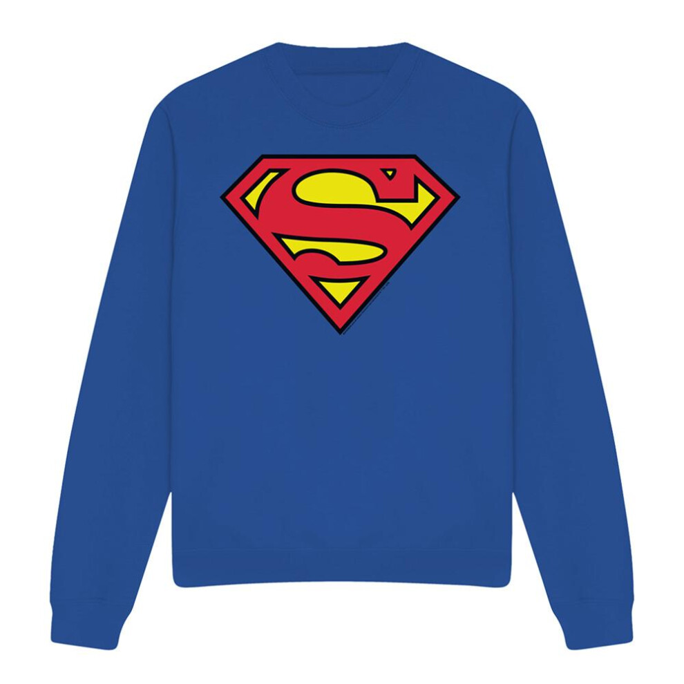 Superman (Xl, Royal ) Unisex Adult Logo Sweatshirt Blue