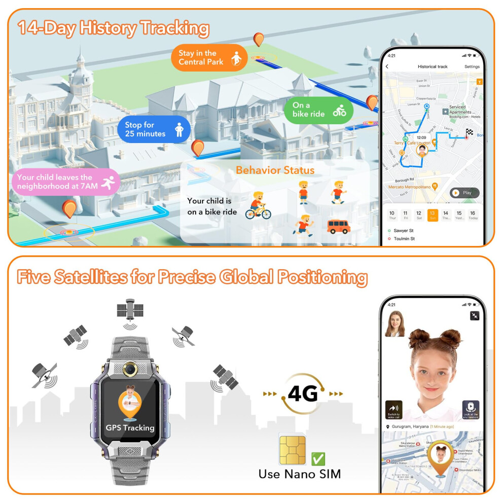 Imoo X10 Smart Watch For Kids, Kids Gps Tracker Watch&14 Days Historical,Smart Watch Phone With Video & Phone Calling,98 Wide-Angle Anti-Shake Split 5008010101224