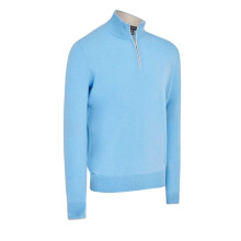(M, Marina Blue/Wheat) Callaway Mens Knitted Funnel Neck Sweater Top