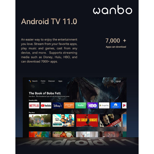 Wanbo Cube 2 Pro Smart Projector with Android TV & ToF Auto-Focus, Green 2