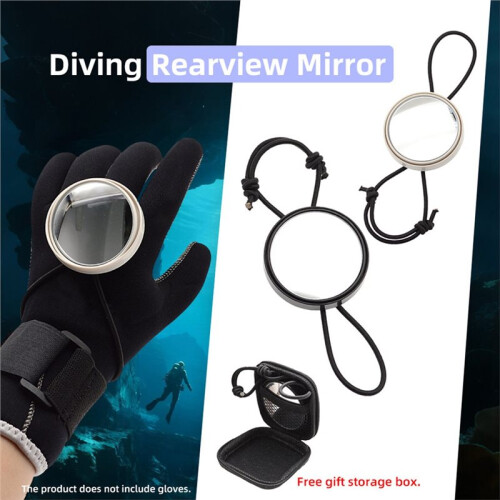 Espejo Retrovisor Ajustable para Buceo con Cuerda Elástica y Cordón Negro. 2