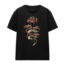 (XL, Black) Yellowstone Womens/Ladies Beth Snake Rose T-Shirt