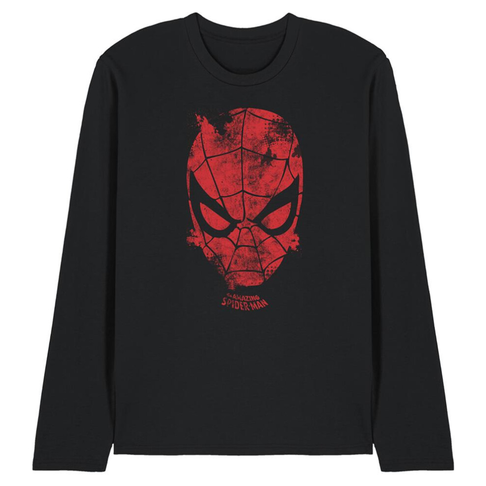 Marvel (S, ) Unisex Adult Webhead Long-Sleeved T-Shirt Black