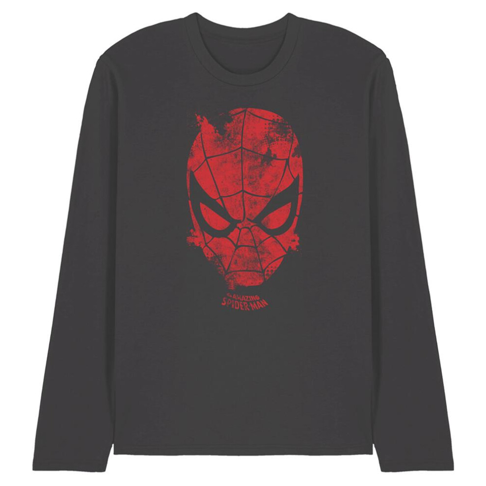 Marvel (Xxl, Charcoal) Unisex Adult Webhead Long-Sleeved T-Shirt Multicoloured