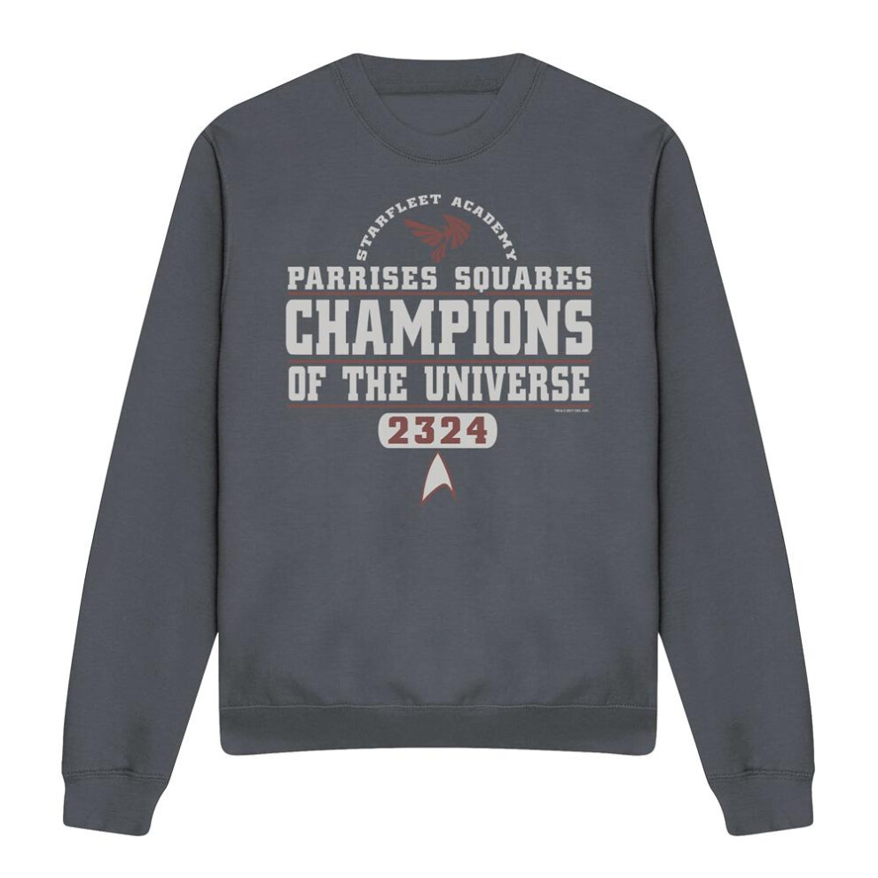 Star Trek (L, Charcoal) Unisex Adult Champions Sweatshirt Multicoloured