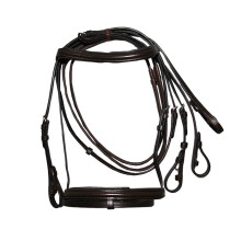 (X-Small, Brown) Hy Padded Cavesson Bridle with Rubber Grip Reins