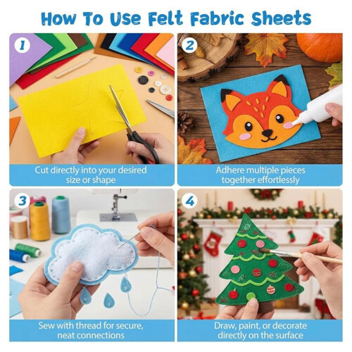Sheets for Crafts, 66 Colors , 1mm Thick  Fabric, Crafts DIY, Sewing, Patchwork, Card Making and Art Projects 1