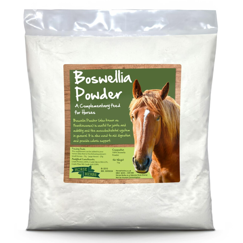 Photos - Bird Food Horse Herbs Boswellia Serrata Powder 1kg Bag | Natural Pain Relief for Horses & Ponies, Frankincense Powder Supplement, Equi