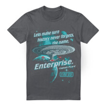 (XXL, Charcoal) Star Trek Mens Never Forget T-Shirt