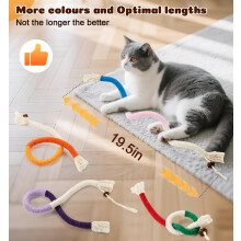 Dgerp Cat Chew Ropes 4Pcs, Cat Toys for Indoor Cats with Refillable Natural Catnip, Safe Teeth Cleaning Chew Toys, Interactive Kitten Nip To